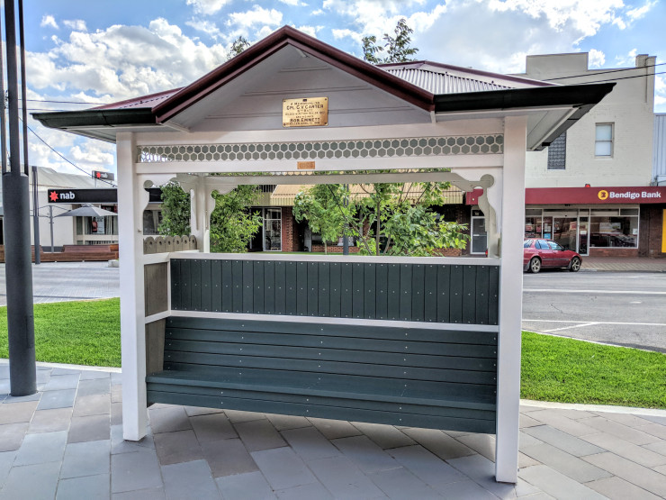 Newly restored Kerang Memorial Seat 